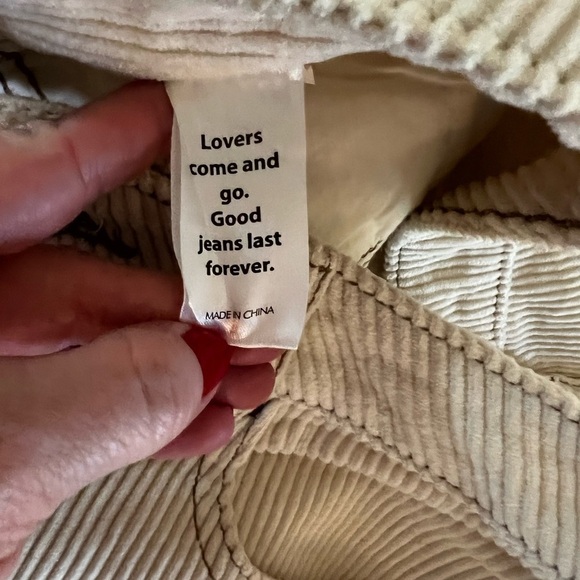PacSun Cream Corduroy Mom Jeans NWOT size 27 - Picture 7 of 10